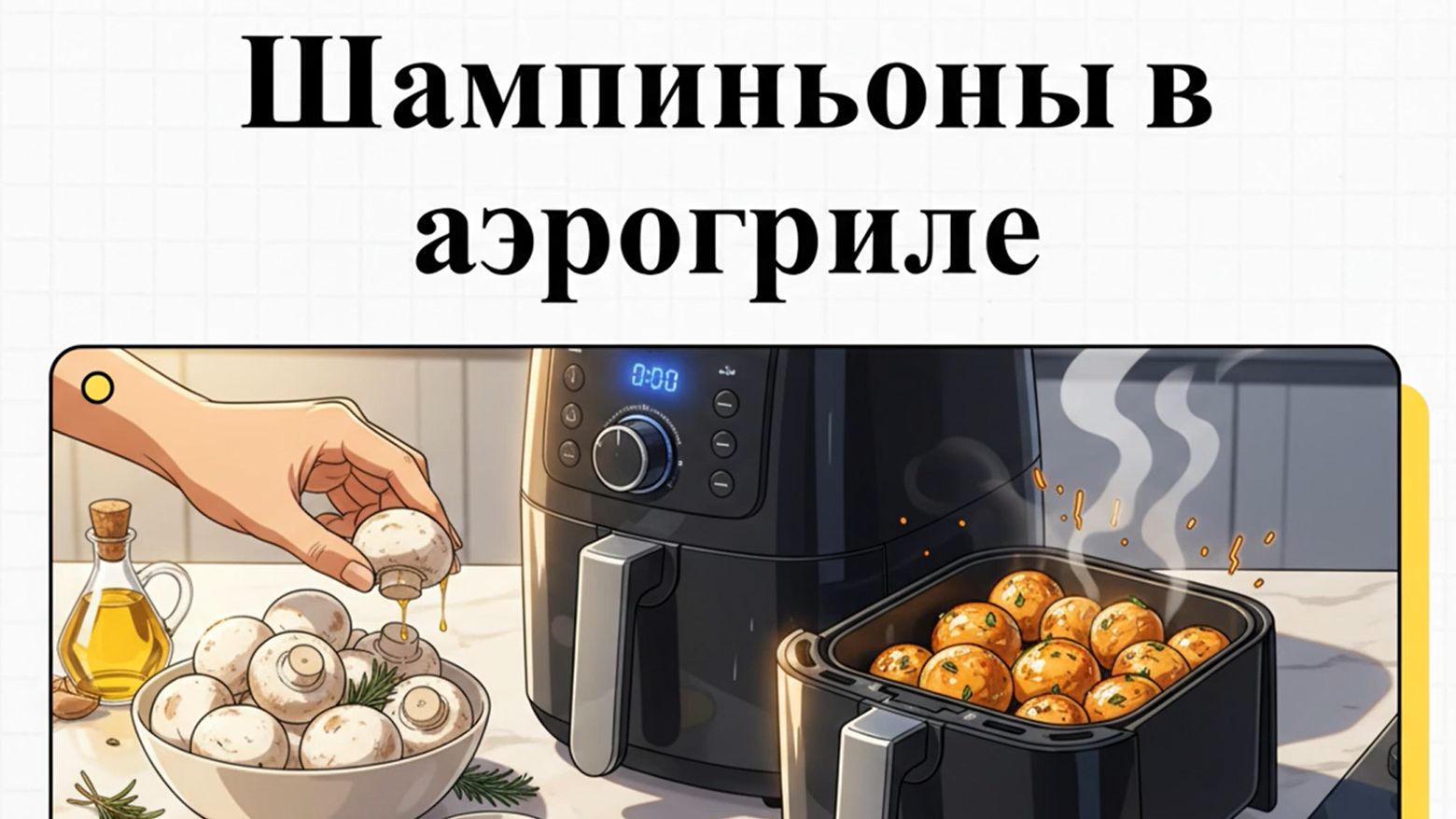 Как приготовить шампиньоны целиком в аэрогриле