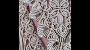 Обзор Серое Панно макраме Butterfly