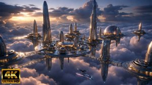 Серебряные горизонты и неоновые реки — Часть II. Космическая научно-фантастическая атмосфера (4K) ✨