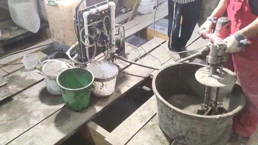 Утепление пенобетоном: 46 м3 в тазу миксером! смотреть онлайн