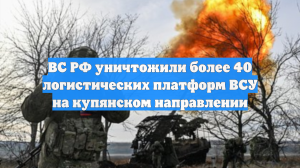 ВС РФ уничтожили более 40 логистических платформ ВСУ на купянском направлении