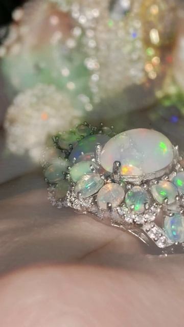 Кольцо с Эфиопскими опалами и цирконами! +79932806357 Наталья