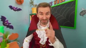 Nastya and costumed Halloween at school