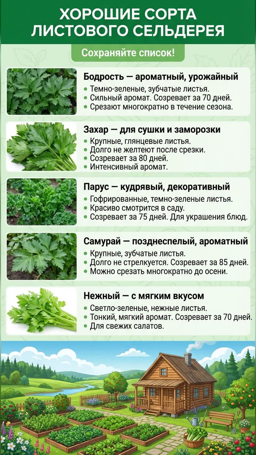 Топ-5 сортов листового сельдерея для вашего сада