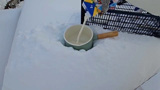 ✨Повторяю рецепт из интернета, Мороженое из снега!😍Получится или нет?