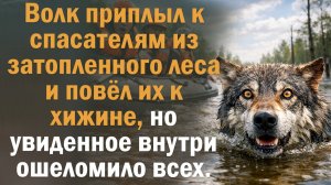 Волк приплыл к спасателям из затопленного леса и повёл их к хижине, но увиденное внутри ошеломило
