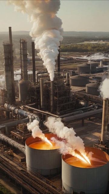 Загрязнение окружающей среды на производстве #экология #завод #воздух