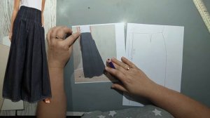 Моделирование. Юбка с высоким поясом. Выкройка № 1948.