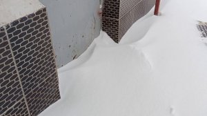 Ейск заваливает снегом, с трудом открыла дверь в подъезд