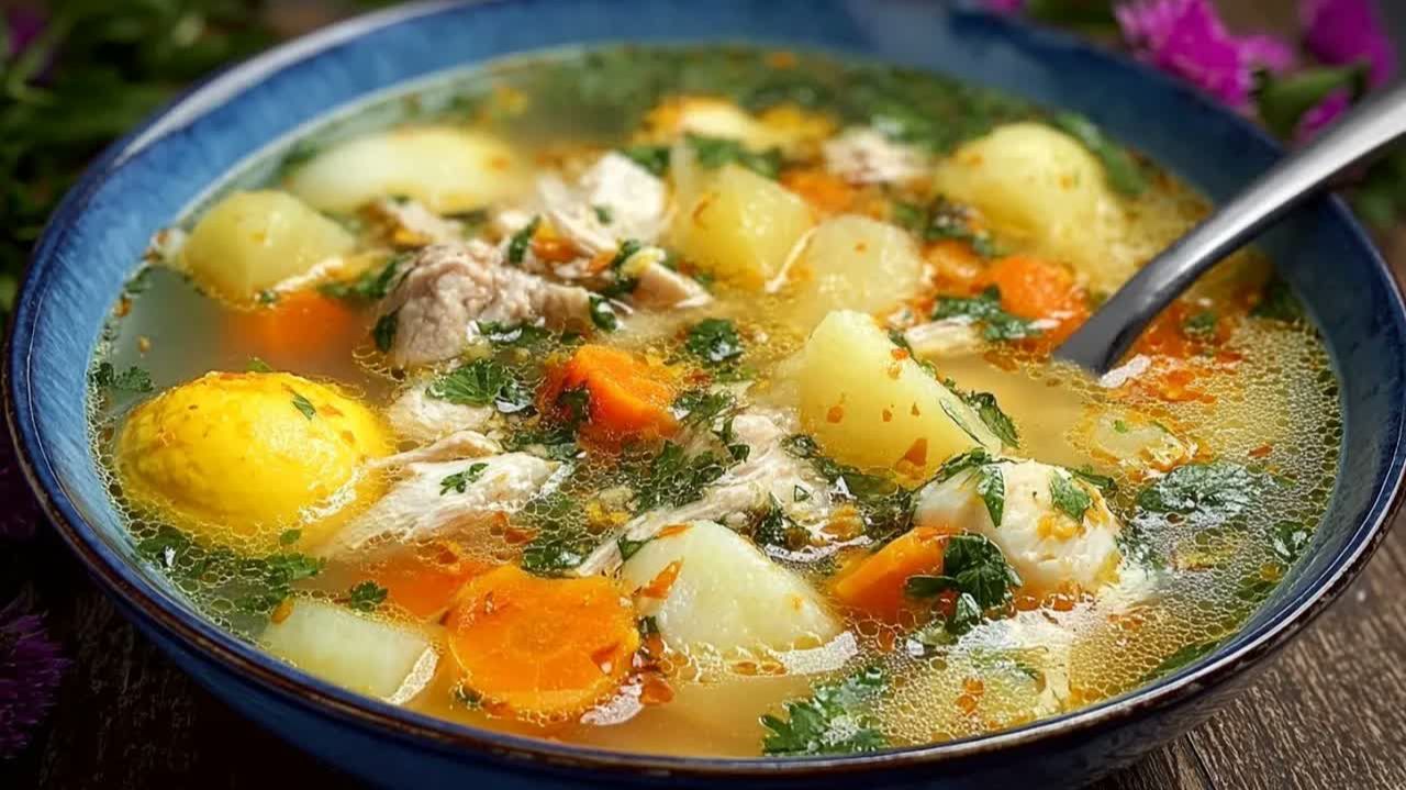 Вкусный рецепт супа! Куриный суп, который любят все! Быстро, вкусно и недорого! смотреть онлайн