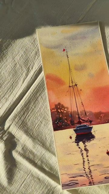 "Персиковый закат " — #акварель на бумаге, художник Алина Шаньгина "Персиковый закат " — #акварель на бумаге, художник Алина Шаньгина