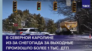 В Северной Каролине из-за снегопада за выходные произошло более 1 тыс. ДТП