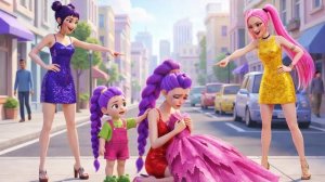 Озорная малышка Руми потихоньку разрезала платье своей мамы. Охотники на демонов