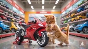 Котики и мотоцикл