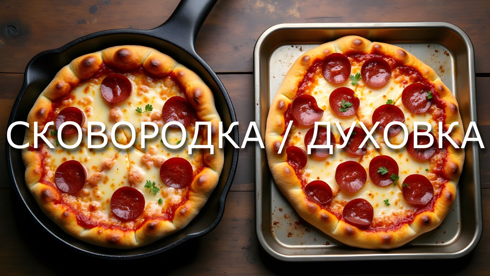 🍕Пицца из слоёного теста двумя способами — в духовке и на сковороде! Быстро и вкусно 😋 смотреть онлайн