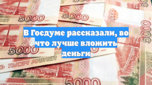 В Госдуме рассказали, во что лучше вложить деньги