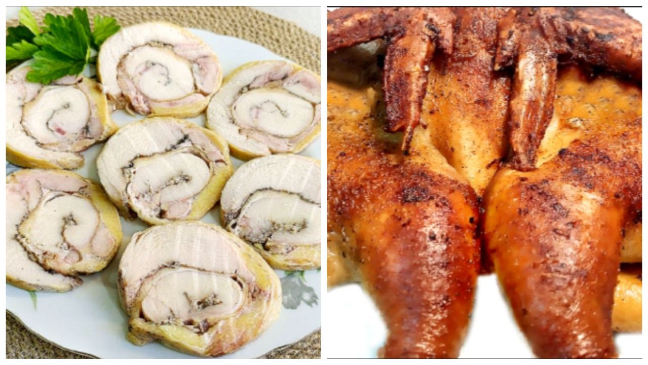 Блюда из ЦЕЛОЙ КУРИЦЫ (два рецепта)! Пошаговые рецепты! смотреть онлайн