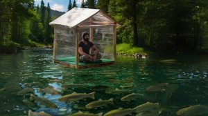 Чтобы защититься от змей, я построил укрытие на воде и ловлю в нём рыбу.