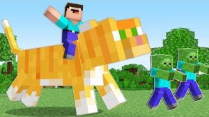 НУБ ПРИРУЧИЛ САМОГО СИЛЬНОГО КОТА В МАЙНКРАФТ ! НУБИК  И ТРОЛЛИНГ ЛОВУШКА В MINECRAFT