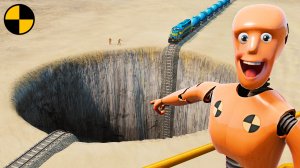 Поезд vs Огромная Пропасть | МИСТЕР БИСТ пародия в BeamNG Drive