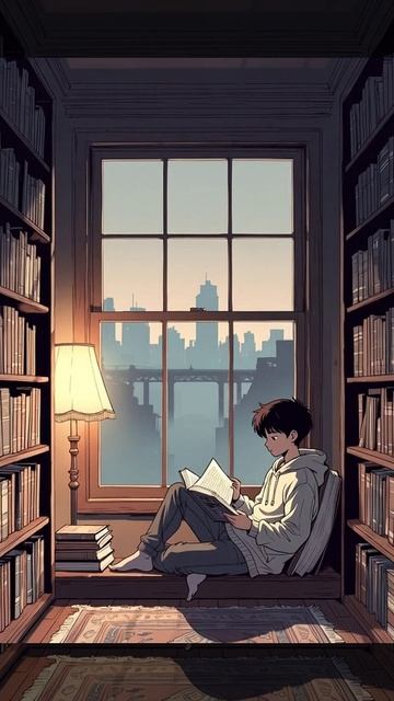 мальчик читает книгу в библеотеке смотреть онлайн