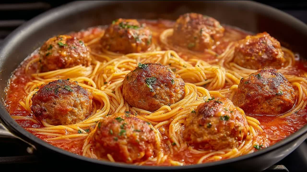 Потрясающее Блюдо из Фарша на Одной Сковороде. Получается много и сытно! Макароны с мясной подливой смотреть онлайн