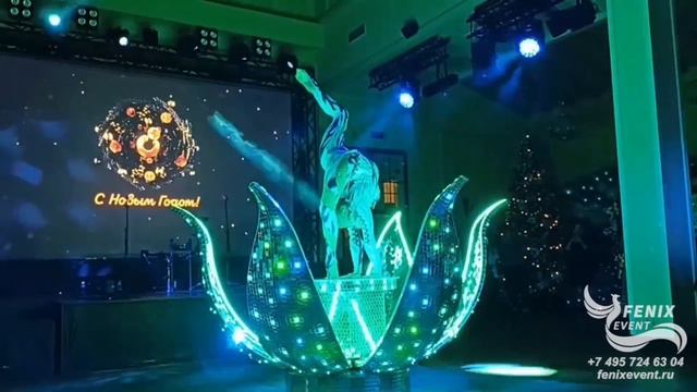 Девушка в зеркальном цветке на праздник, свадьбу и юбилей в Москве - оригинальное шоу на корпоратив смотреть онлайн