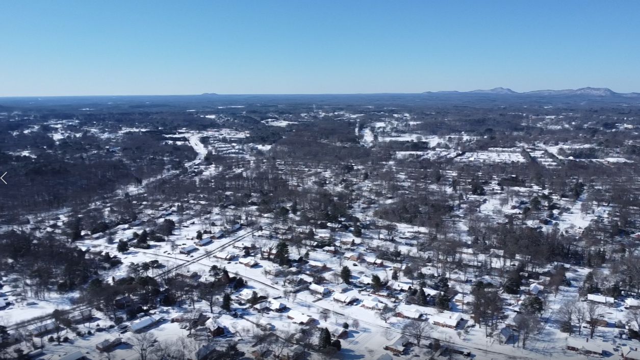 dron video. North Carolina under snow
