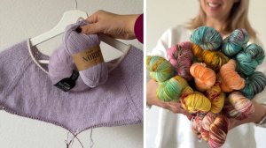 Окрасила новую пряжу. Готовлюсь к выставке. Вяжу реглан