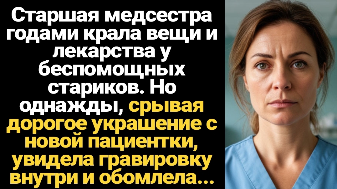 ИСТОРИИ ИЗ ЖИЗНИ/Старшая медсестра годами крала вещи и лекарства у стариков, но однажды, срывая доро смотреть онлайн
