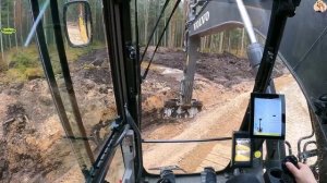 Строительство, дренажные работы на лесной дороге, продолжение