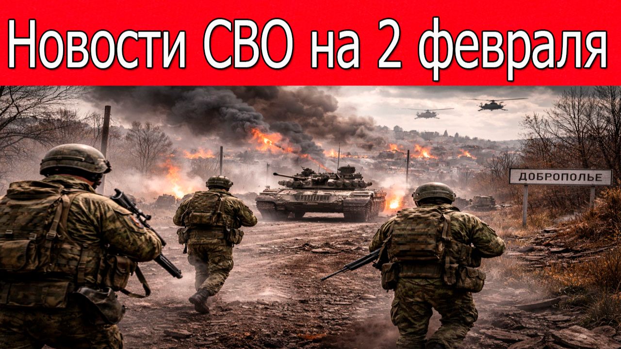 Новости СВО на 2 февраля.ВС РФ наступает к Доброполью.Война на Украине 02.02.2026 смотреть онлайн