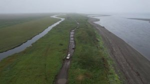 Озерновский-Октябрьский на джипах (с дрона), Камчатка (2025.08.21)
