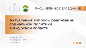 Актуальные вопросы реализации социальной политики в Амурской области
