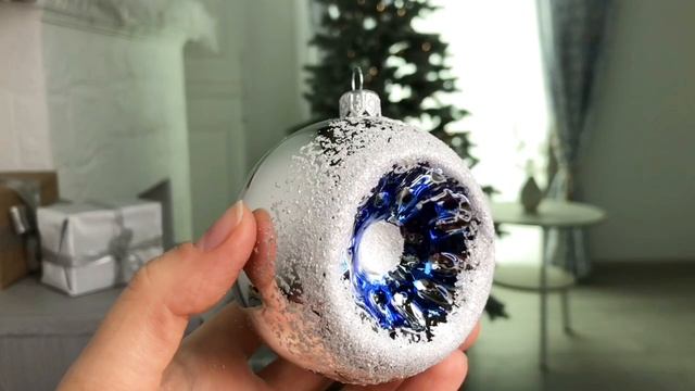 Набор стеклянных шаров ЛУЧИСТЫЙ, синий, 75 мм, 4 шт., С428-син смотреть онлайн