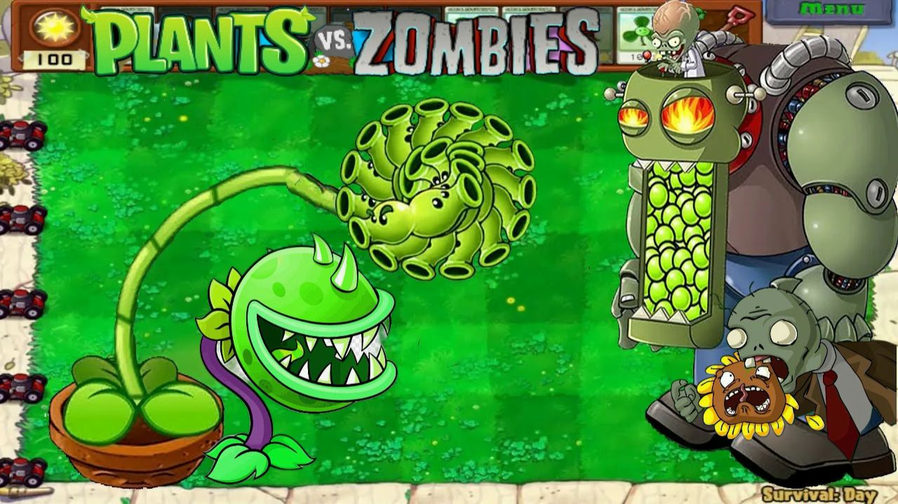 Зомби против растений! Plants vs Zombies PvZ Растения против Зомби ПвЗ смотреть онлайн