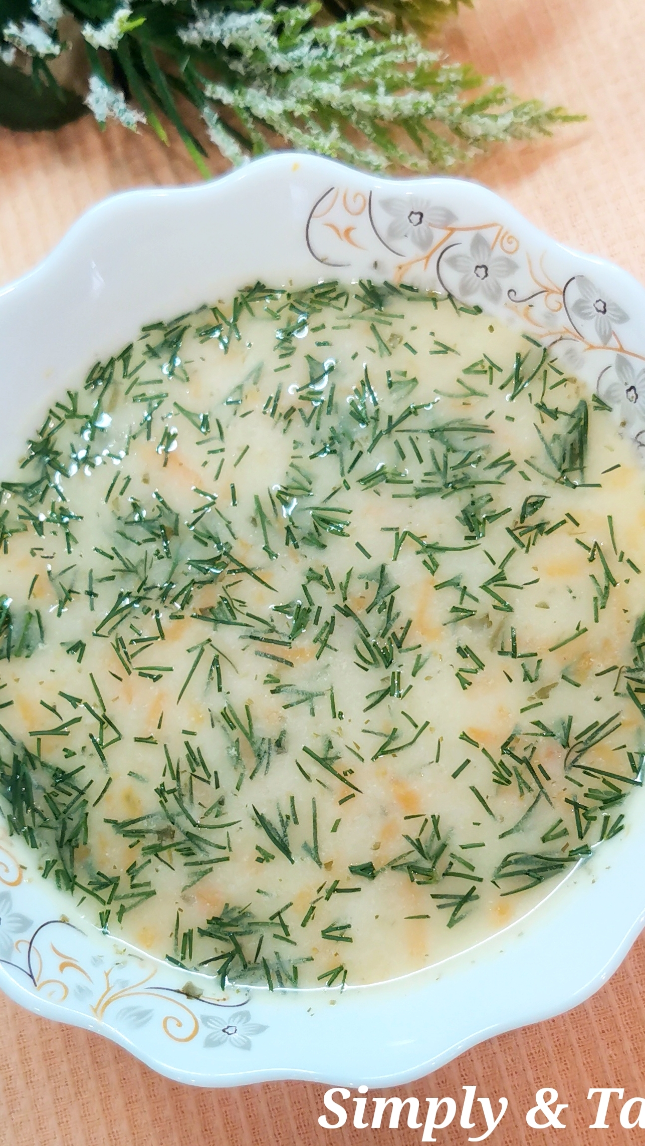 Лёгкий сырный супчик с курицей 