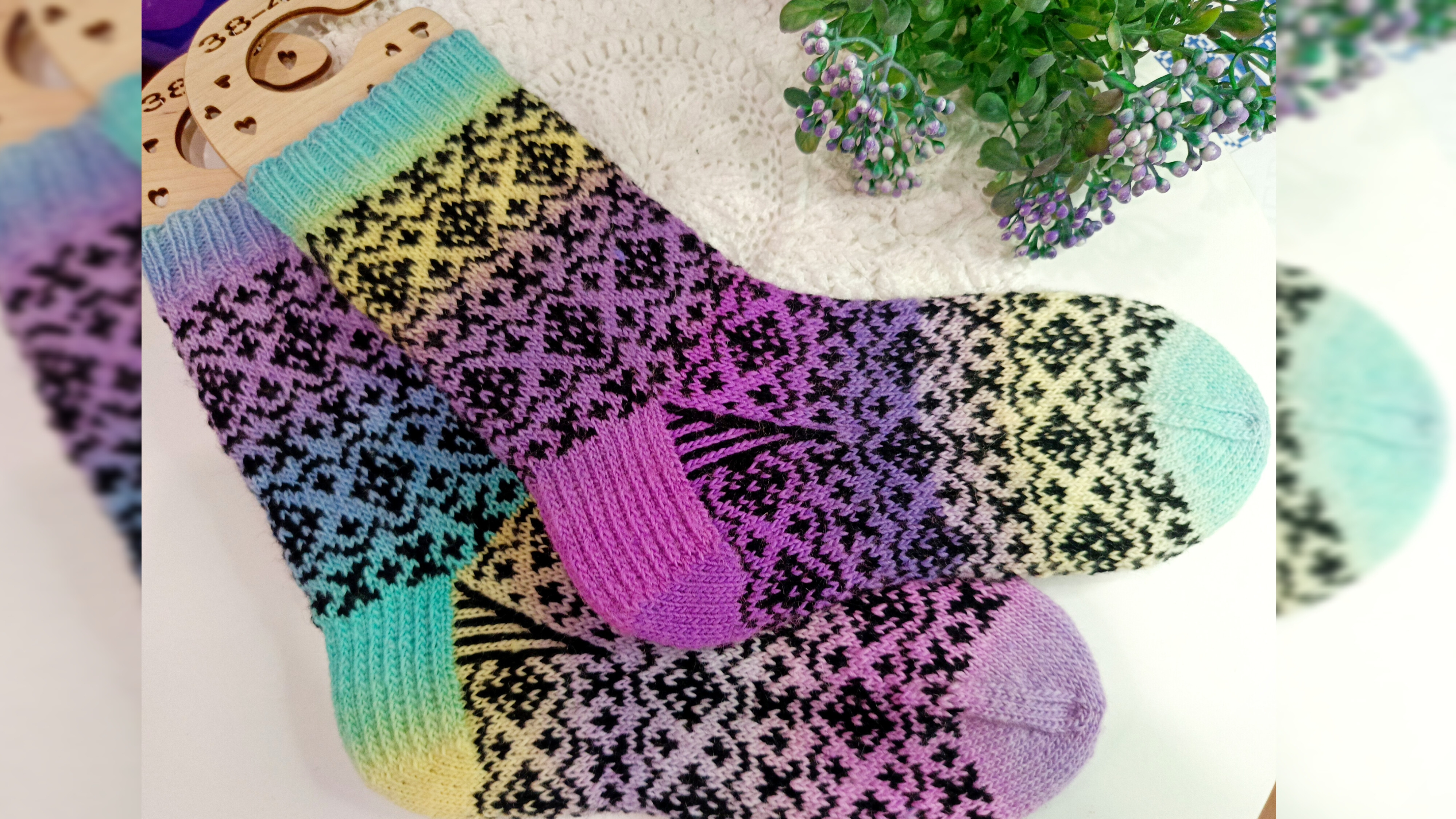 Носки с жаккардом 🧦МК. Закрываем мысок. Вторая часть. смотреть онлайн