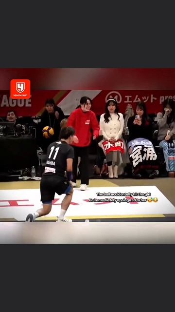 Японец мячом сбил девушку