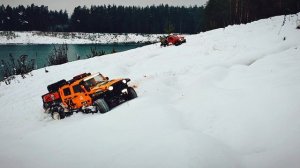 Радиоуправляемые игры Crossrc EMO Эвакуатор X5 спасает сломавшийся Джип Леопард X4