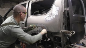 Разбитый Ларгус 🚗 рихтовка под напильник споттером  🔨