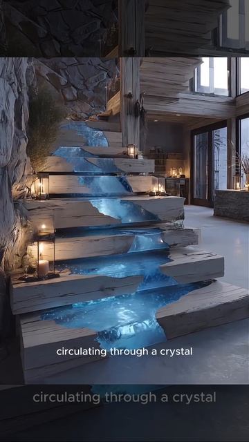 Лестница как арт-объект для дома. Свечение вшито в каждую ступень.