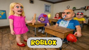 МАЛЫШКА ПОЛЛИ И БОББИ ПРЕДОТВРАЩАЮТ ЗЛОБНУЮ МАМУ В РЕАЛЬНОЙ ЖИЗНИ | ПОБЕГ ИЗ ШКОЛЫ! Roblox Obby