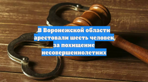 В Воронежской области арестовали шесть человек за похищение несовершеннолетних