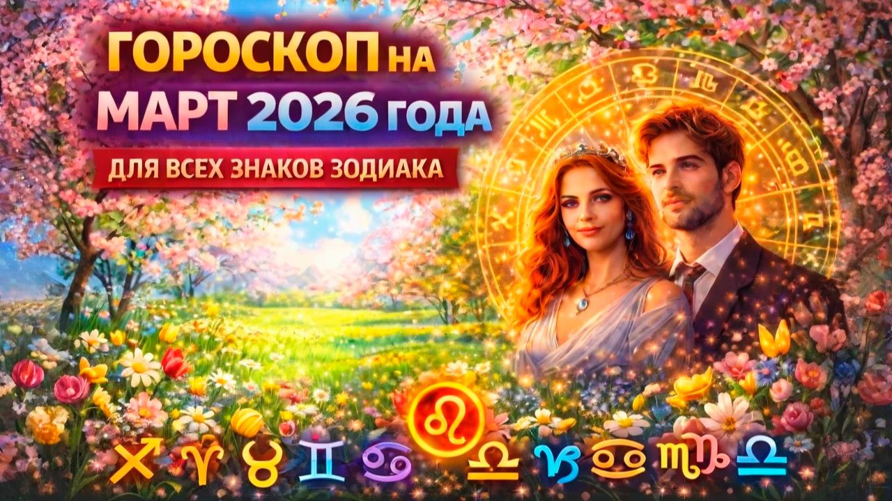 🔮 Гороскоп на МАРТ 2026 для всех знаков Зодиака смотреть онлайн