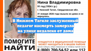 В Нижнем Тагиле заслуженный педагог насмерть замерзла на улице недалеко от дома