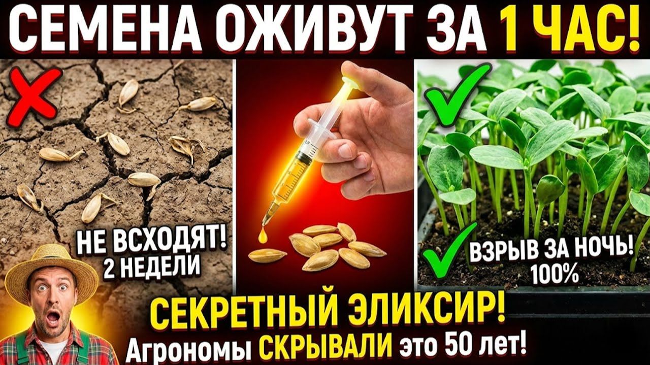 ДАЖЕ МЕРТВЫЕ СЕМЕНА ВЗОЙДУТ ЗА ЧАС! Секретный состав СССР агрономы просто в ШОКЕ!