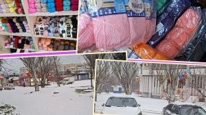 🧶Получила мешок пряжи🧶..И снова все вокруг белым- бело.