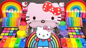 АСМР Слайм с Helloy Kitty, Радужный слайм АСМР