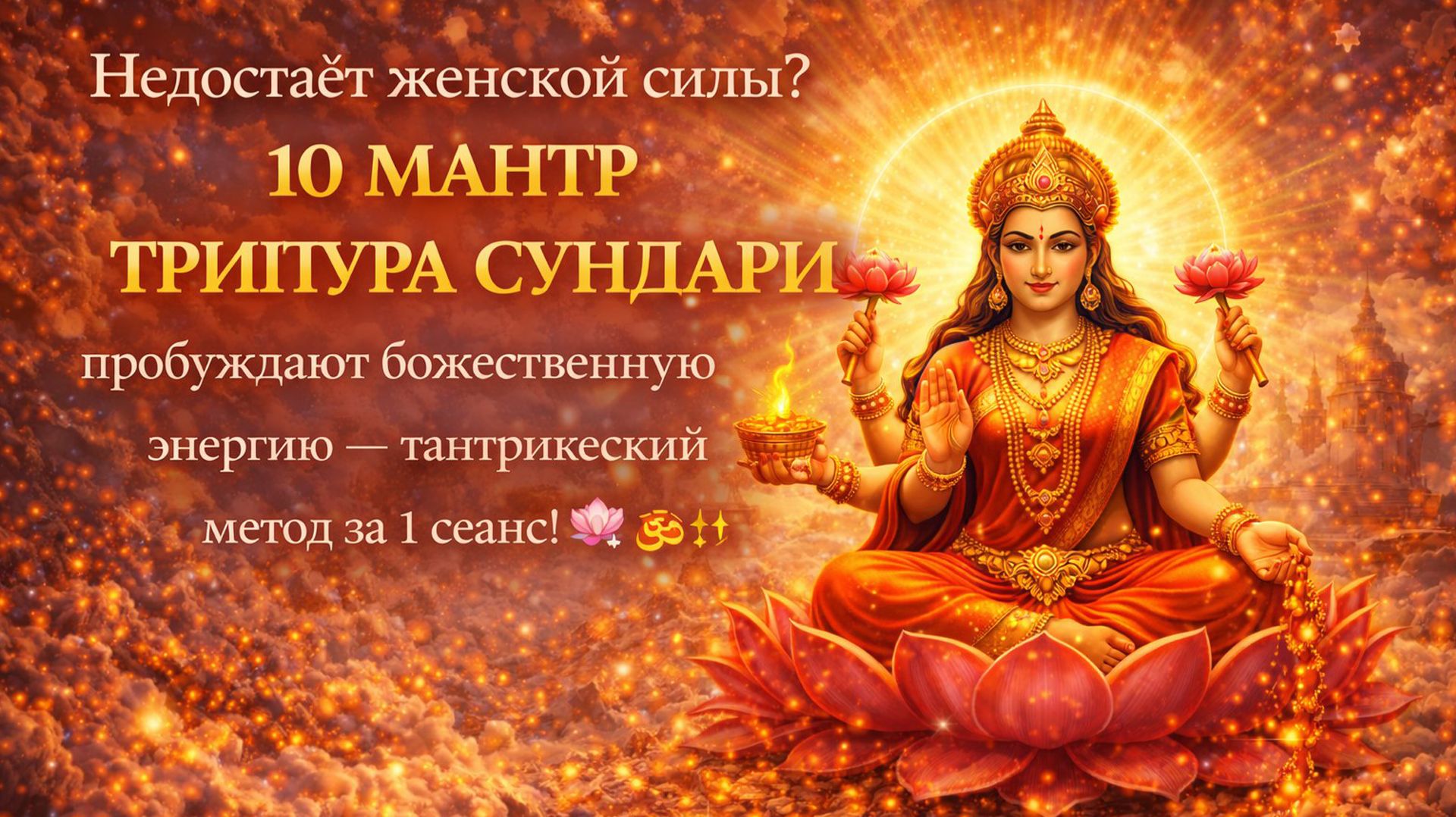 Мантры ЖЕНСКОЙ СИЛЫ - Трипура Сундари Раскрывает Женскую Силу, Богатство и Защиту! 10 Вибраций смотреть онлайн